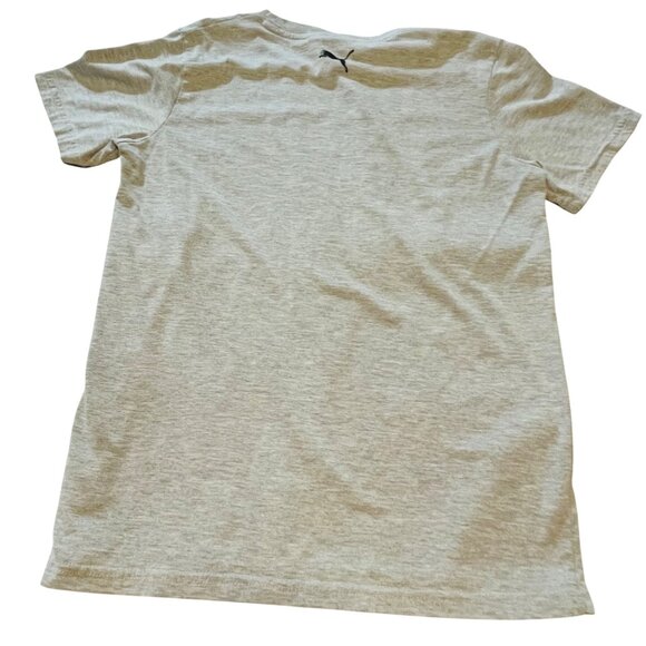 Puma Boys T-Shirt L (14-16) Survival Of The Fastest Graphic Tee Beige Short Slee - Picture 4 of 9